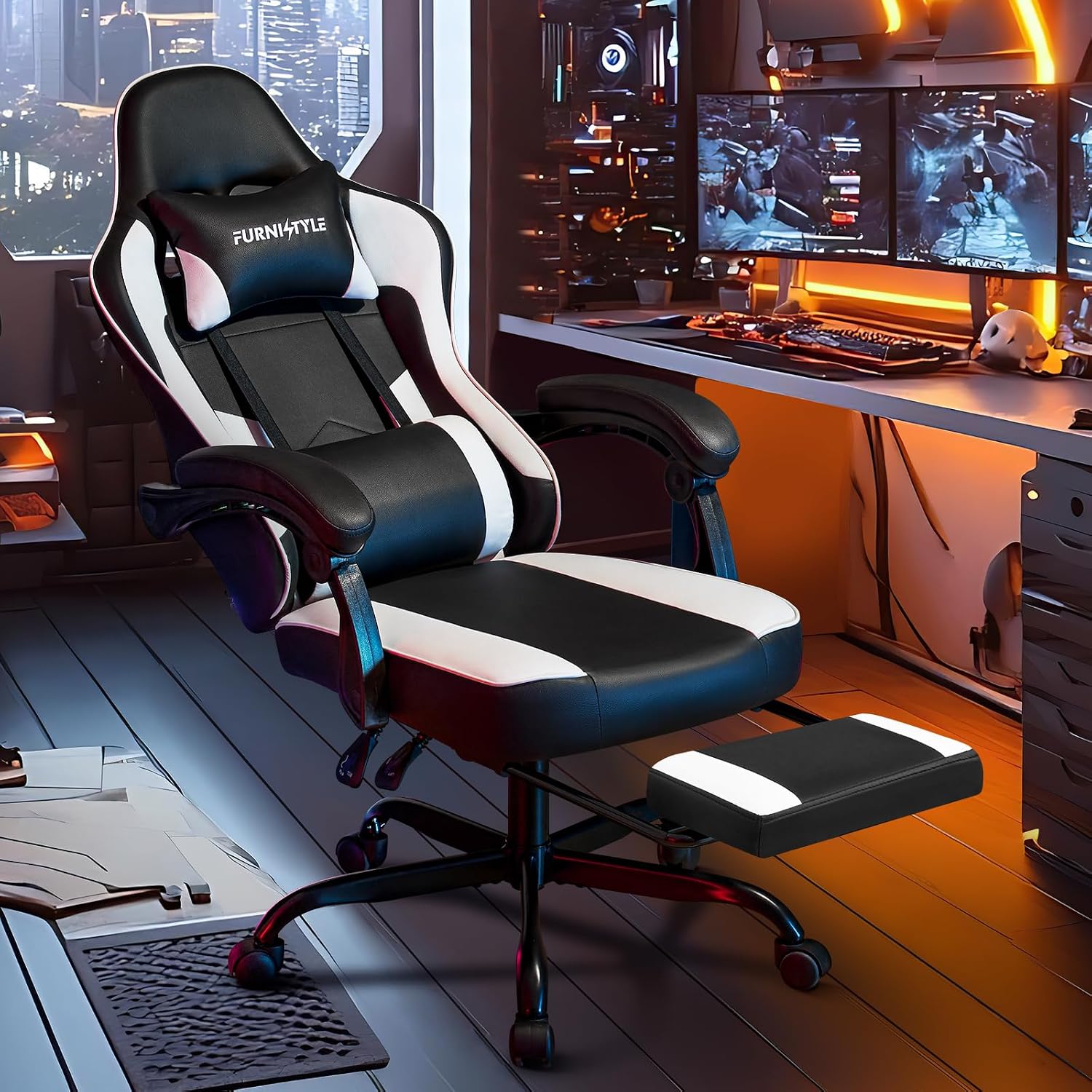 Gaming Chair with Footrest, Vi - огляд і ціна Video Gaming & Esports Usd Acc