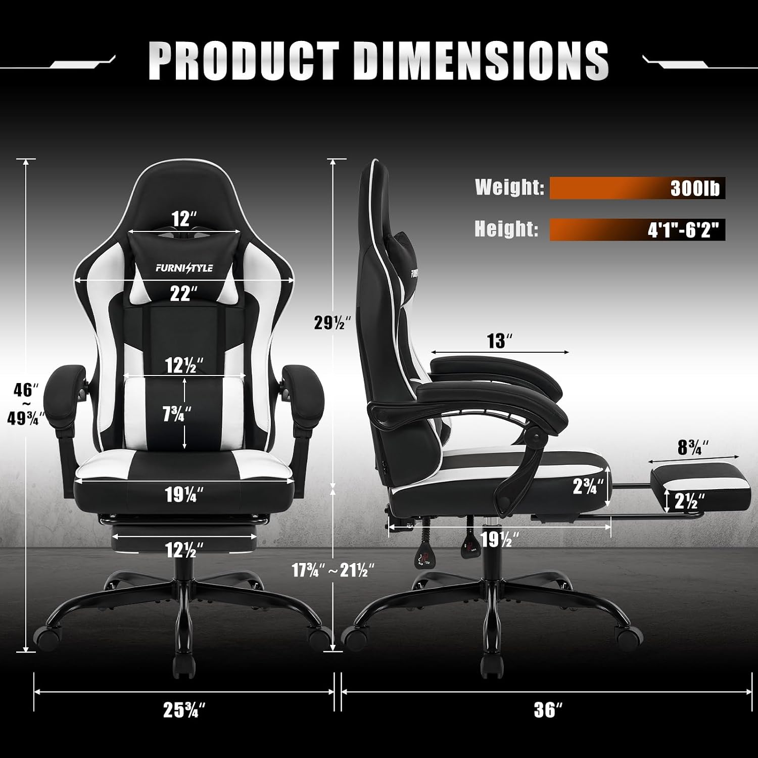 Gaming Chair with Footrest, Vi - огляд і ціна Video Gaming & Esports Usd Acc