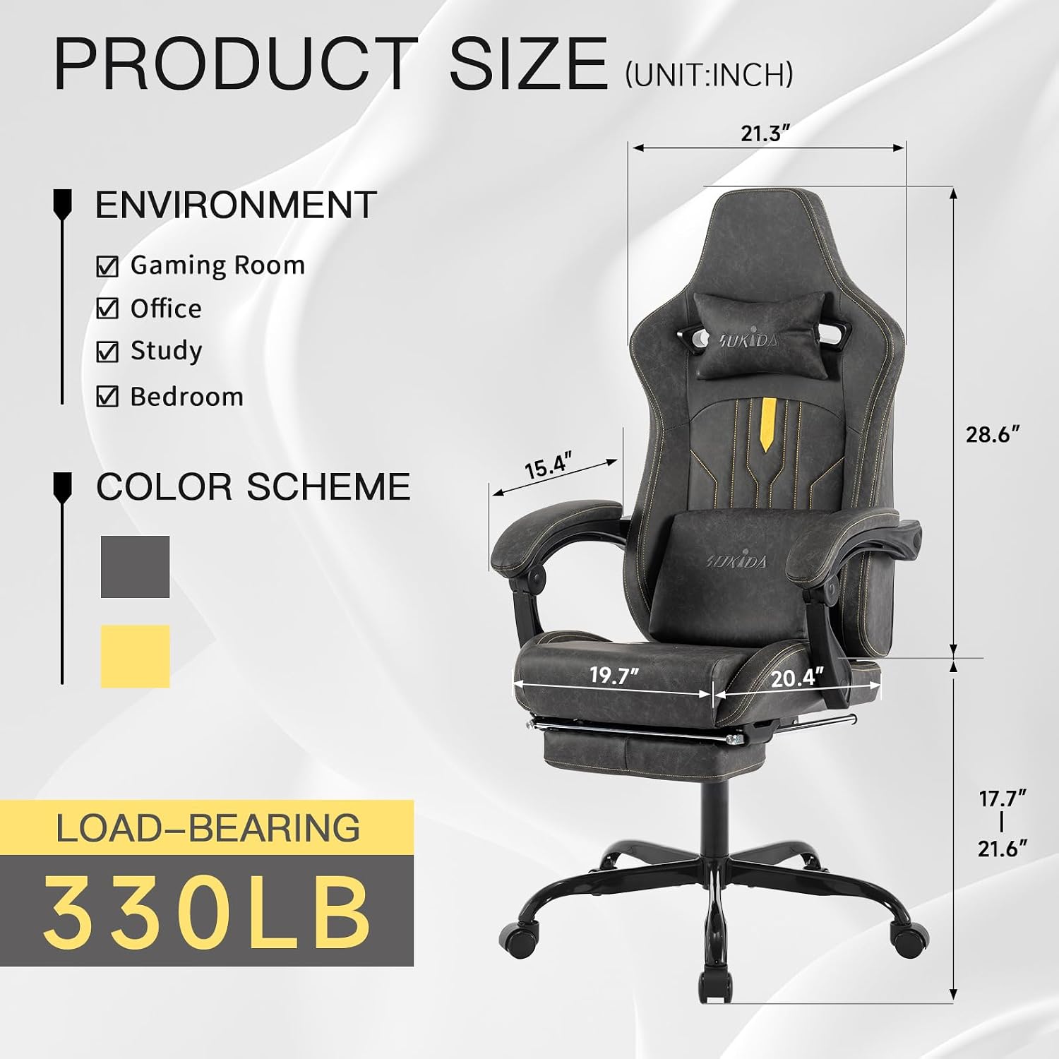 Gaming Chair with Footrest Erg - огляд і ціна Video Gaming & Esports Usd Acc
