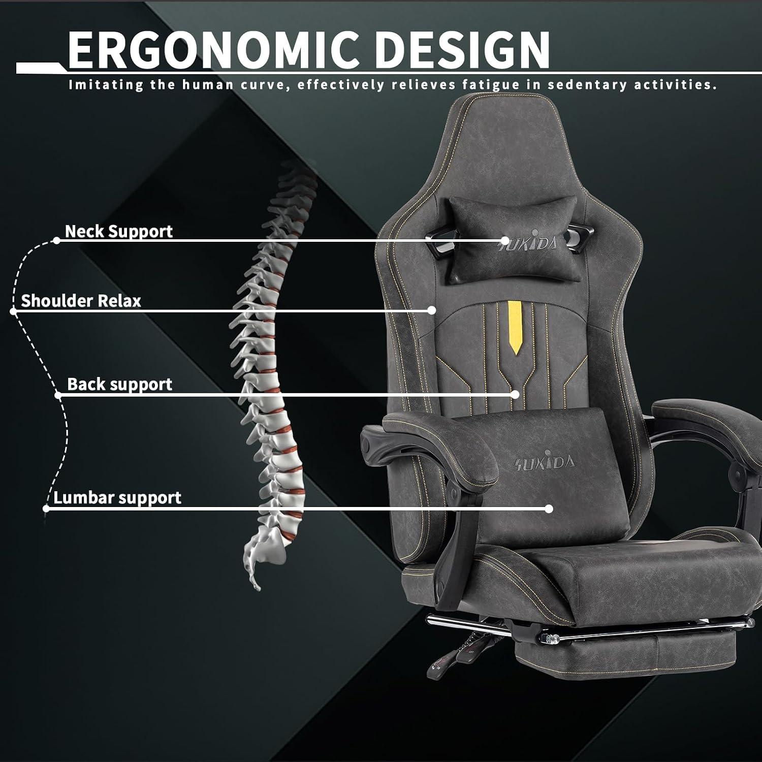 Gaming Chair with Footrest Erg - огляд і ціна Video Gaming & Esports Usd Acc